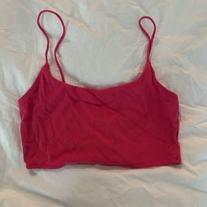 Zara hot pink ribbed crop top tank top